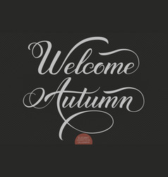 Hand drawn lettering - welcome autumn elegant vector image