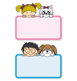 Setting children with their pets vector image