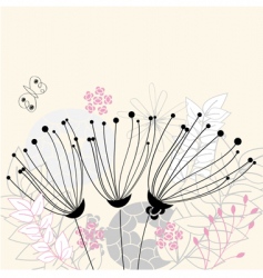 Three flowers vector image