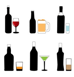 Bottle and glass vector image