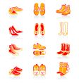 Footwear icons juicy series vector image