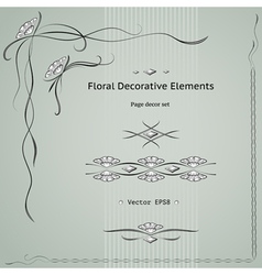Floral decoration elements vector image