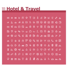 Hotel and travel icon set vector image