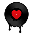 Melted vinyl record with heart vector image