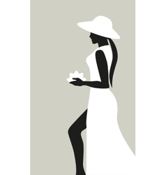 Silhouette of woman vector image