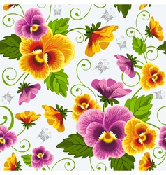 Seamless background with pansy vector image