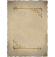 Old paper sheet with vintage frame vector image