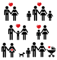 Family people icons vector image