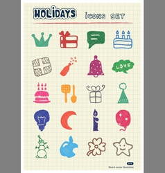 Holidays and celebration web icons set vector image