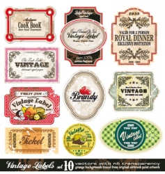Vintage labels collection set vector image