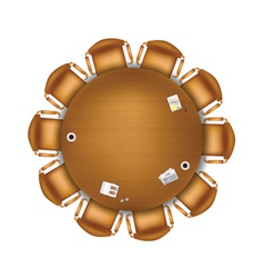 Round meeting table vector image
