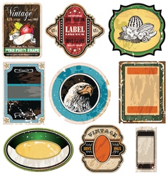 Vintage labels collection set vector image