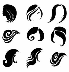 Silhouettes of a girl vector image