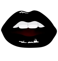Lips in black color vector image