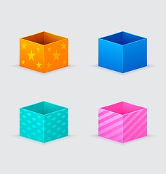 Four gift boxes of orange blue turquoise pink vector image