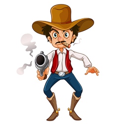 A man with a cigar and a gun vector image