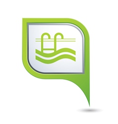 Map pointer with swimming pool icon vector image