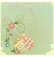 Vintage easter greeting vector image