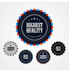 Collection of Premium Quality badges vector image