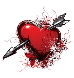 Heart with floral vector image