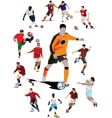 Soccer players poster vector image