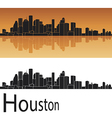 Houston skyline in orange background vector image