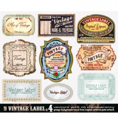 Vintage labels collection set vector image