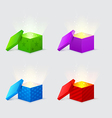 Magic light comes from the gift boxes vector image