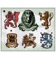 Heraldic lions vector image