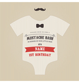 Funny vintage baby birthday invitation vector image