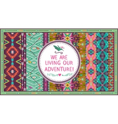 Hipster seamless aztec pattern with bird vector image