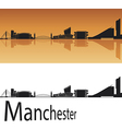 Manchester skyline in orange background vector image