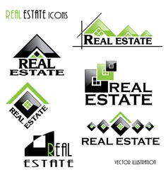 Modern Real estate icons vector image