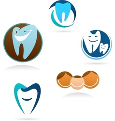 Collection of dental clinic icons vector image