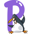P for penguin vector image
