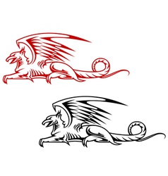 Medieval griffin monster vector image