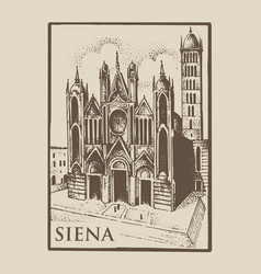 Gotical church in siena tuskany italy old Gotical church in siena tuskany italy old vector image
