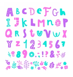 Bright cartoon font vector image