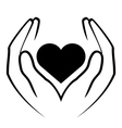 Icon - hands holding heart vector image