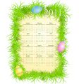 Easter calendar 2011 vector image