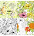 Set of floral seamless background vector image