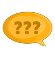 Speech bubble with question icon cartoon style Speech bubble with question icon cartoon style vector image