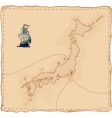 Stylised old japan map vector image