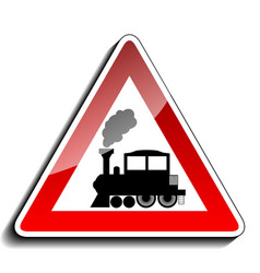 A sign warning train A sign warning train vector image