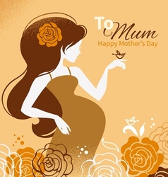 Beautiful pregnant woman vector image
