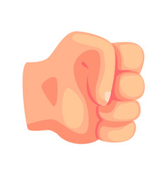 Clenched male fist hand gesture cartoon vector image