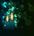 Greeting glowing card with candles for Diwali vector image