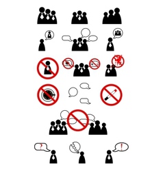 Human management icons set vector image
