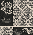 Elegant damask invitation card vector image