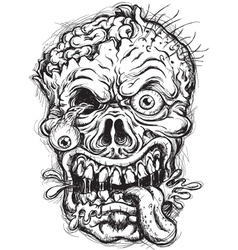 Sketchy Zombie Head vector image